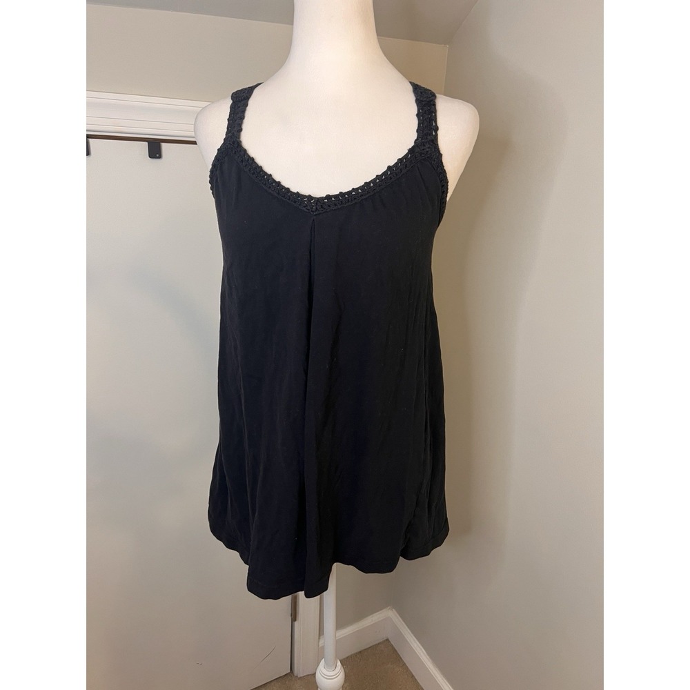 Velvet‎ Anthropologie Crochet Black Tank Top Y2K Medium